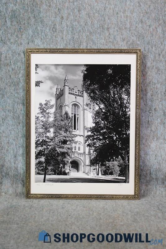 Skinner Memorial Chapel Framed VTG Black-and-White Photograph 6/85 Signed Art