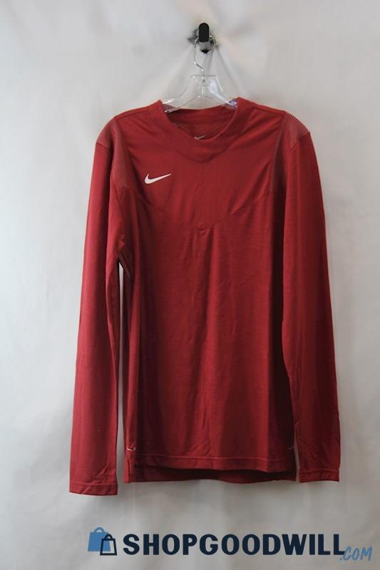 NWT Nike Men's Maroon Mesh Vented Active Long Sleeve Tee sz S