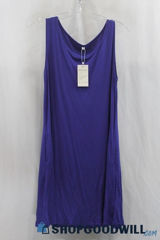 NWT Auselily Women's Blue Tank Dress SZ M