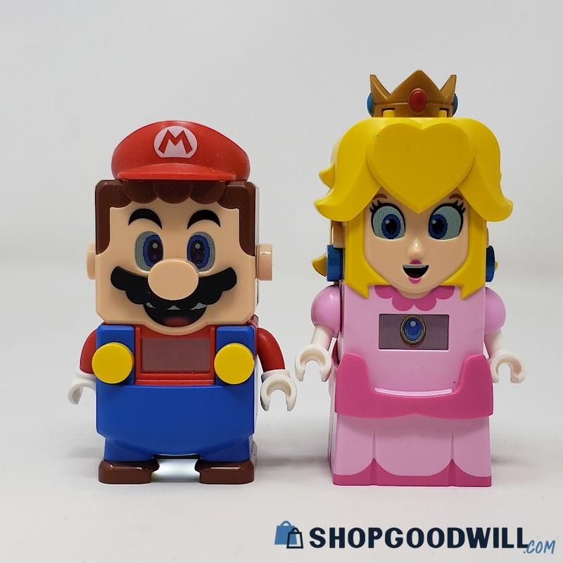 Lego Super Mario Minifigures W/ Mario & Peach BOTH WORKING 