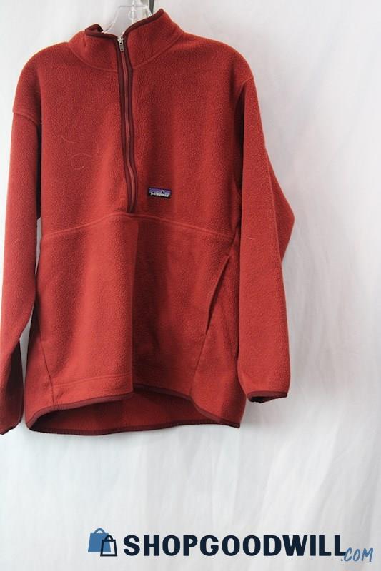Patagonia Men's Red 1/4 Zip Up Fleece Jacket sz L