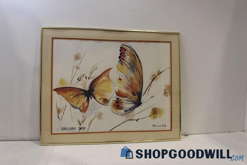 Maureen T Anderson Kriegh Signed Framed Butterfly Watercolor Print 163/950