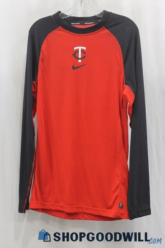 NWT MLB Men's Red/Black MN Twins Long Sleeve Shirt SZ M