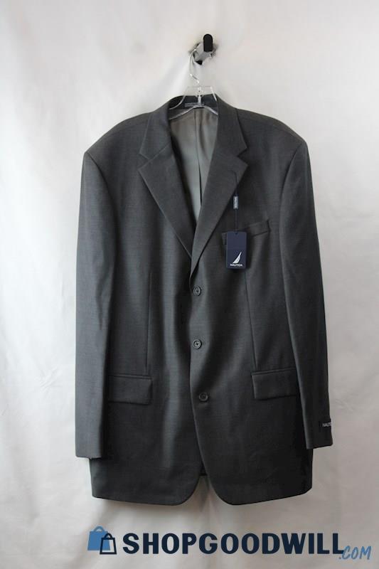 NWT Nautica Men's Graphite Gray Triple Button Wool Sports Coat SZ 44L 38W