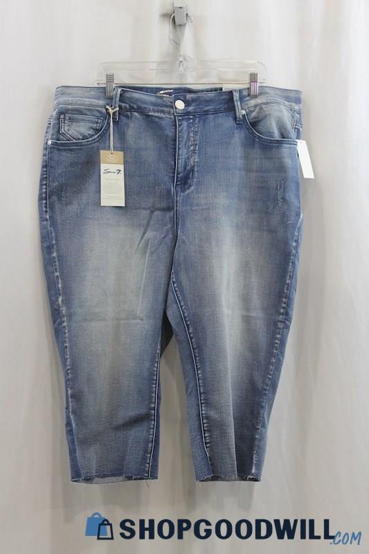 NWT Seven7 Women's Indigo Wash Capri Jean SZ 20W