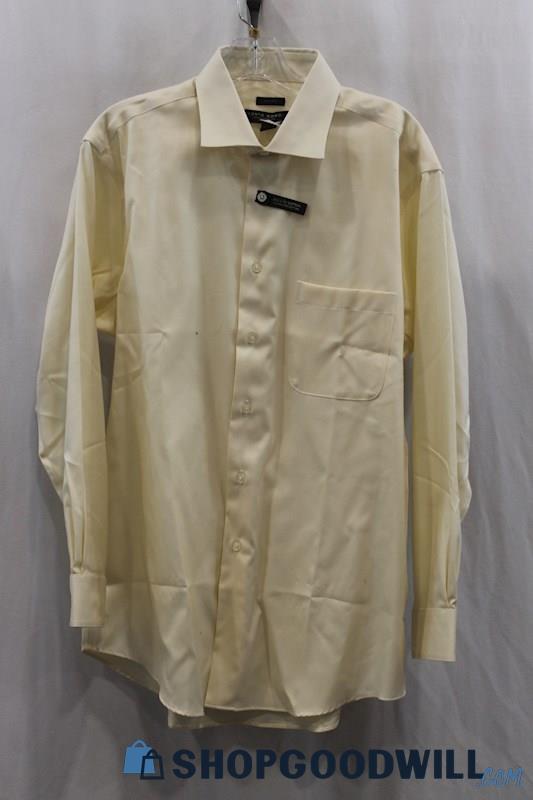 NWT Proto Uomo Men's Cream Dress Shirt SZ 16.5 32/33