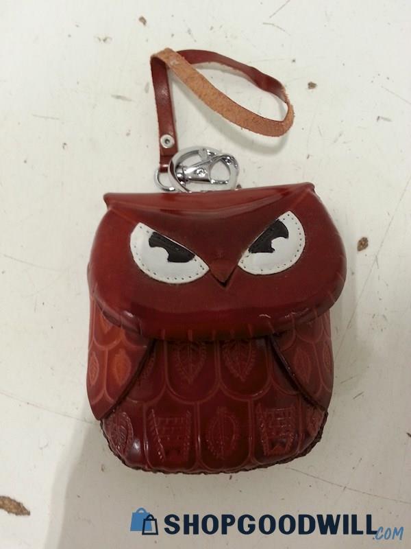 Leather Owl Wristlet Coin Purse / Wallet Unbranded