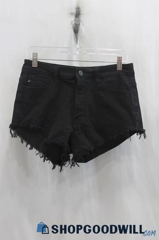 KanCan Women's Black Distressed Denim Short SZ 9