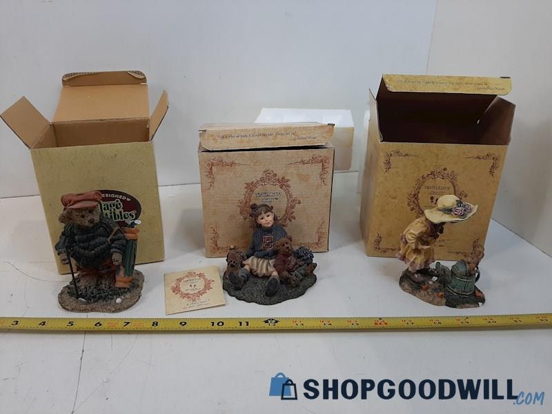 3 Asstd. Cottage Collectibles & 2 Yesterdays Child Figurines