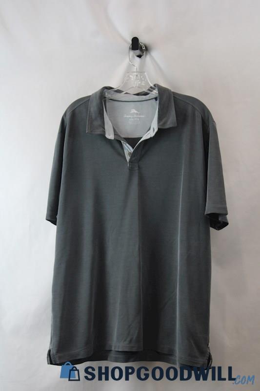 Tommy Bahama Men's Graphite Gray Soft Knit Polo Shirt SZ XXL