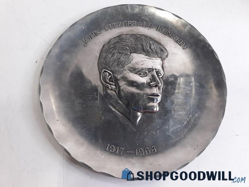 Hand Wrought Pewter Plate Of JFK