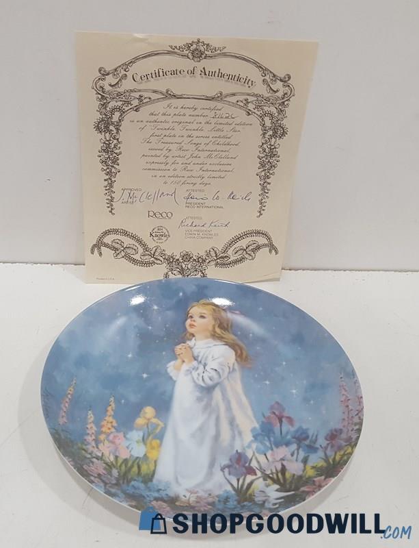 Bradford Exchange Reco Twinkle Twinkle Little Star Collector Plate