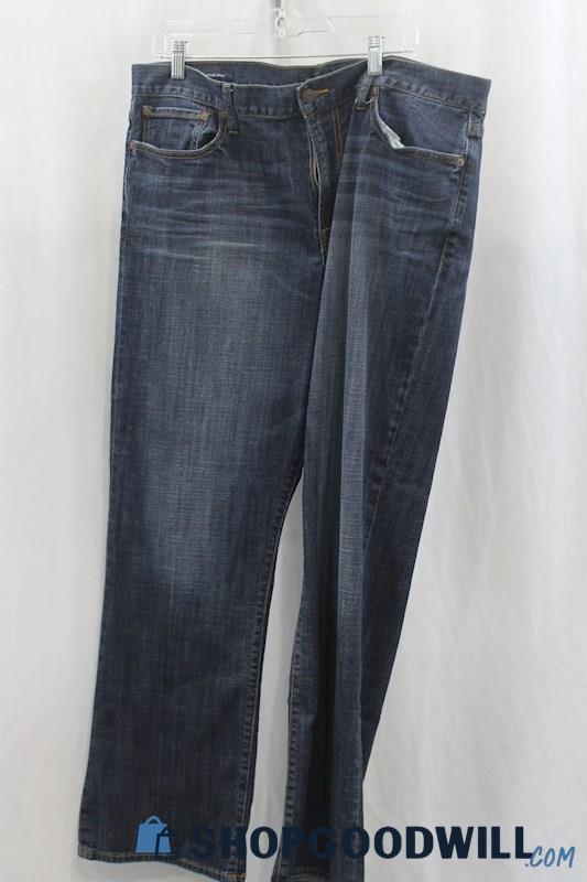 Lucky Brand Mens Dark Blue Washed Straight Leg Jeans Sz 38