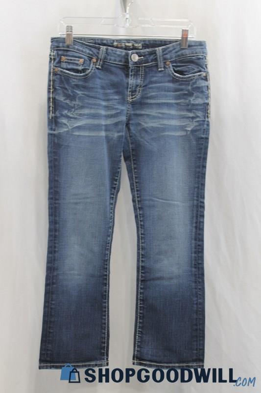 BKE Women's Blue Wash Crop Jean SZ 29