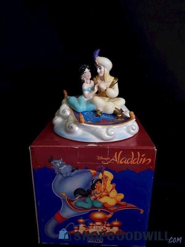 Schmid Disney Aladdin & Jasmine Collectible Music Box Magic Carpet Ride 