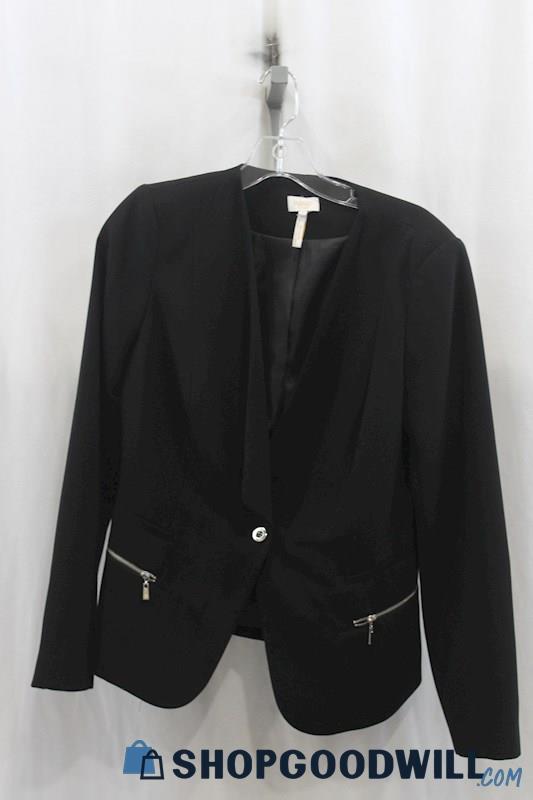 Laundry Womens Black Zipper Detail Blazer Sz 6