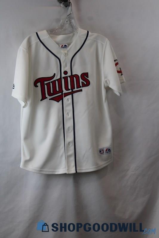 Majestic Men's White MN Twins #33 Justin Morneau Jersey Sz 14/16