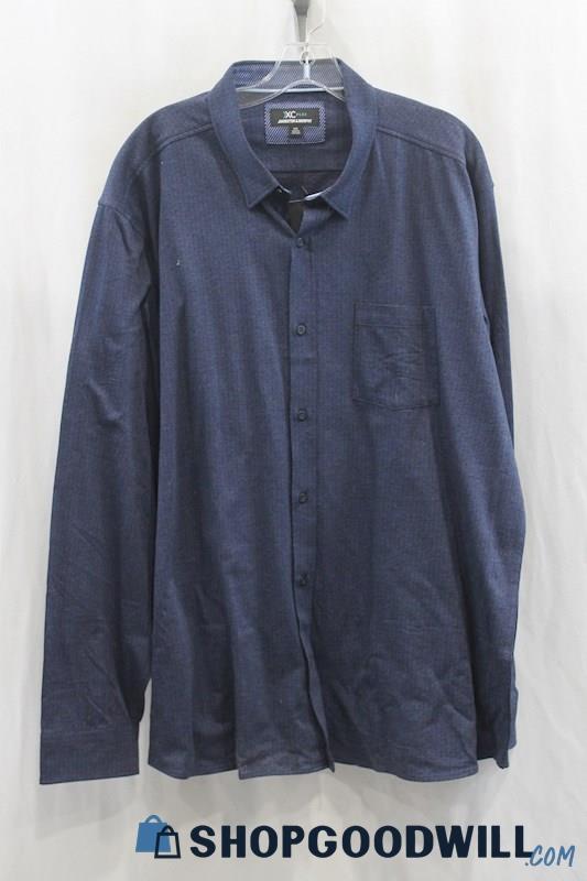 NWT Johnston & Murphy Men's Dark Blue Button Up Shirt SZ 2XL