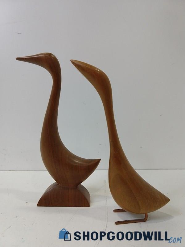 2 Hap Wooden Standing Crane Figures