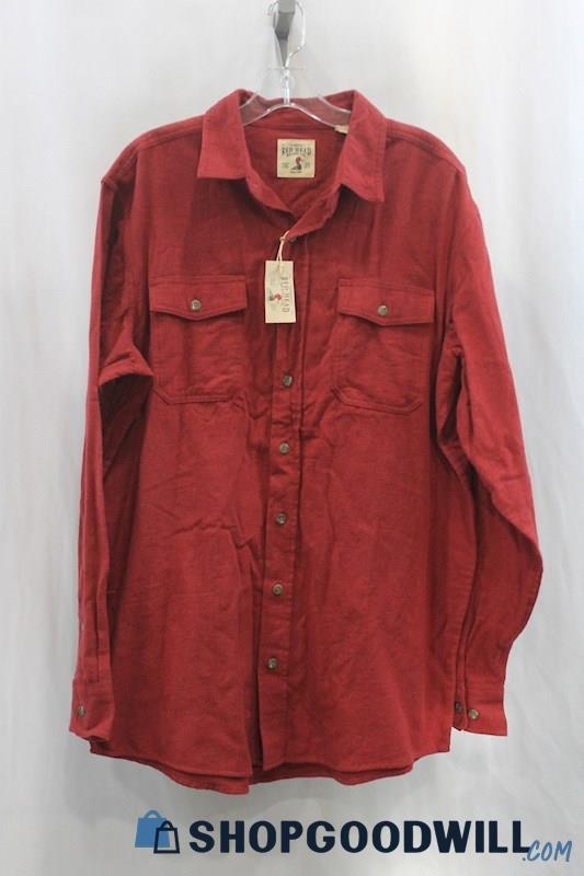 NWT Red Head Men's Red Button Up Shirt SZ LT