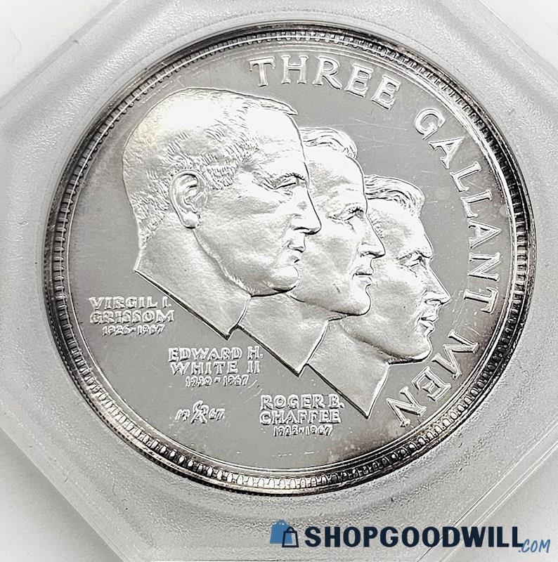 1967 Apollo Mission III Gallant Men Silver .925 Memorial Commemorative Coin 