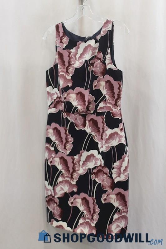 Ann Taylor Womens Navy/Purple Floral Sheath Dress Sz 6