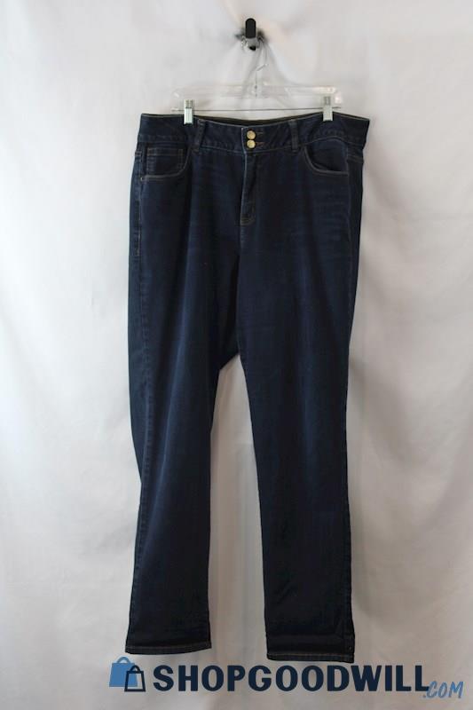 Lane Bryant Women's Dark Blue Tummy Control Straight Leg Jean SZ 18