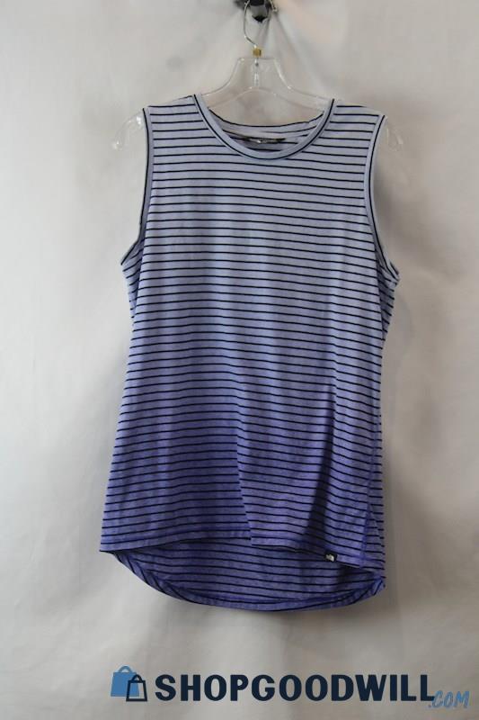 The North Face Women's Blue Striped Ombre Light Weight Tank Top sz M