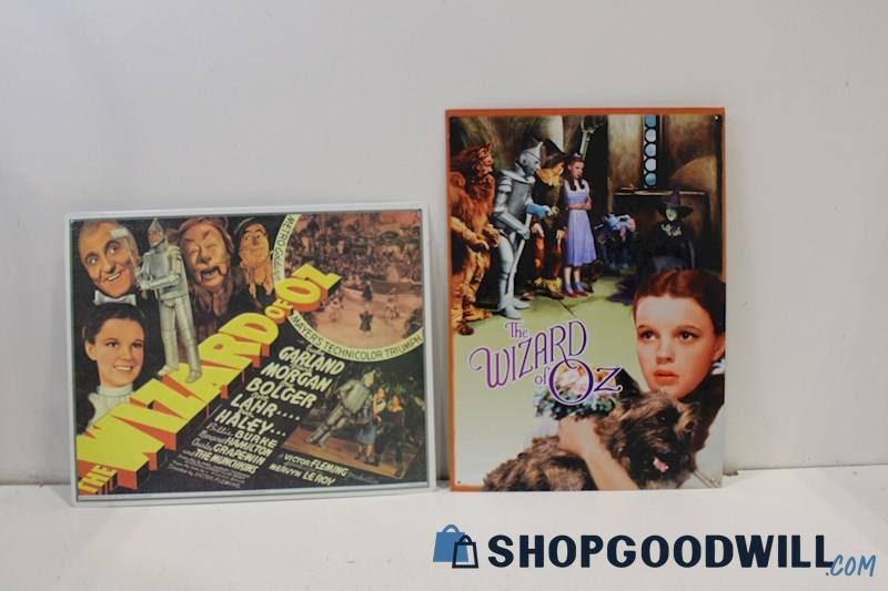 x2 Vintage Metal Wall Art Prints 'Wizard of Oz' Apprx 13x18