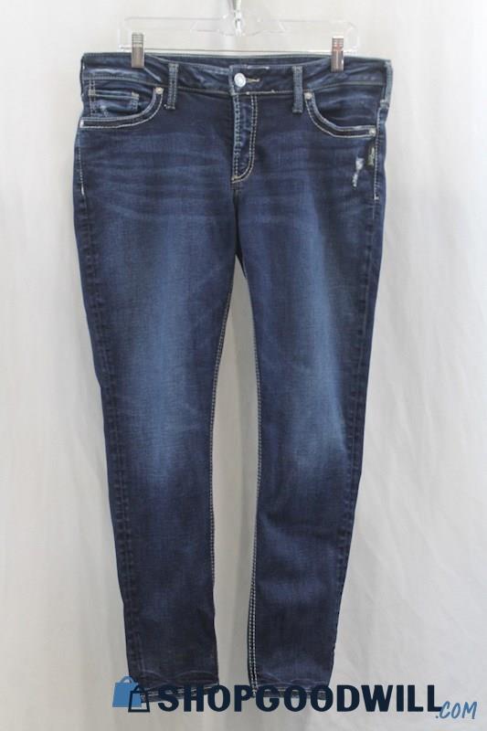 Silver Jeans Women's Blue Wash Skinny Ankle Jean SZ 33x29