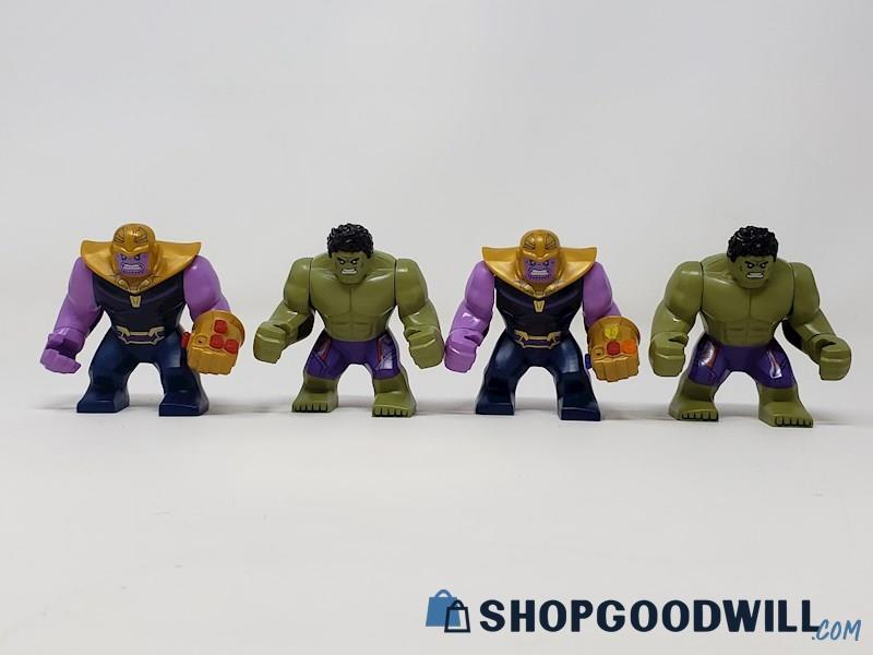 Lego Marvel Hulk & Thanos Big Fig Minifigures Lot of 4 
