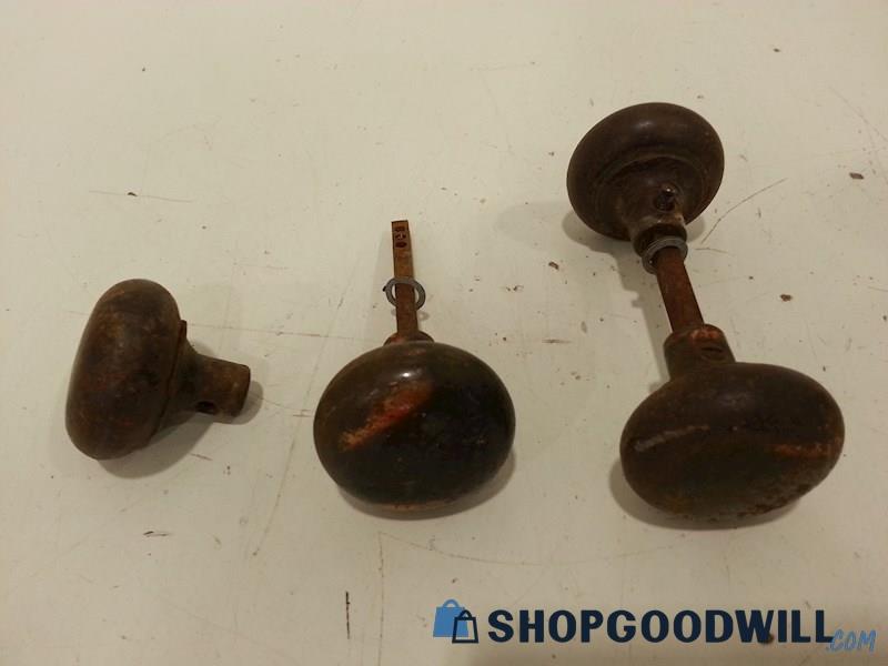 Two Sets of Door Knobs Antique Unbranded