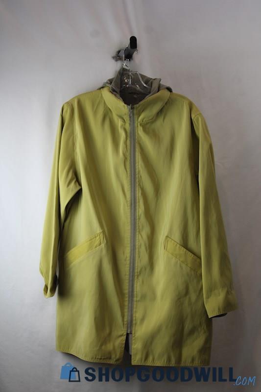 Mycra Pac Women's Green oversize Zip Up Foldaway Hood Jacket SZ 1 S/M