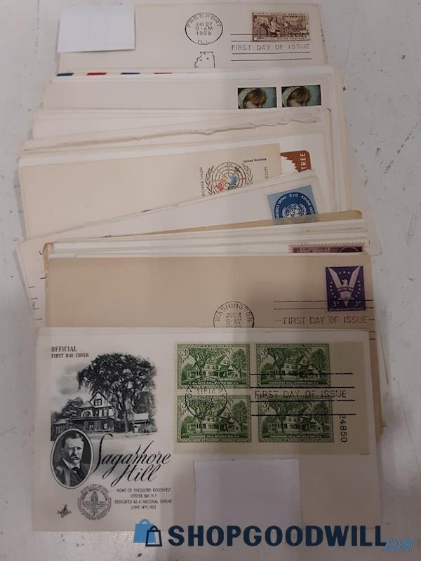 Lot of Cancelled Stamps on Envelopes - 1950's & 60s