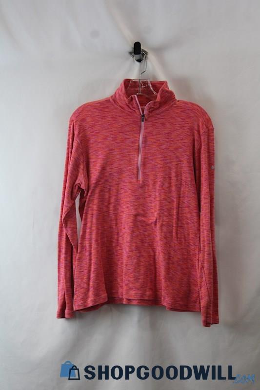 Columbia Women's Pink Heather 1/4 Zip Henley Sweatshirt sz XL