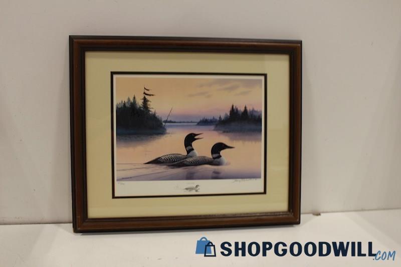 'Loon Song' Jerry Raedeke Signed Framed Common Loon Art Print 439/999