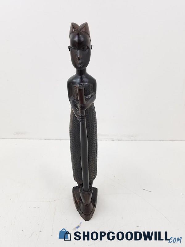 Hand Carved Wooden African Woman Sculpture Figurine, 13