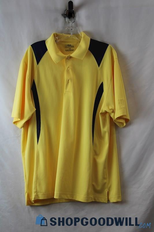 PGA Tour Men's Yellow Polo Sz L