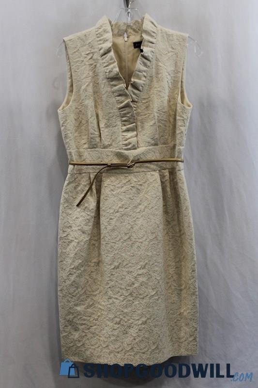 Jessica Howard Women's Beige Shimmer Tank Bodycon Dress SZ 8