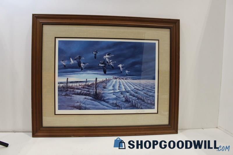 Terry Redlin Hand-Signed 'Winter Snows' Framed Snow Goose Print PICKUP ONLY
