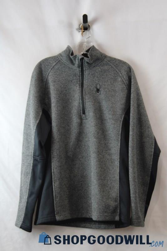 Spyder Men's Gray 1/4 Zip Sweater Sz L