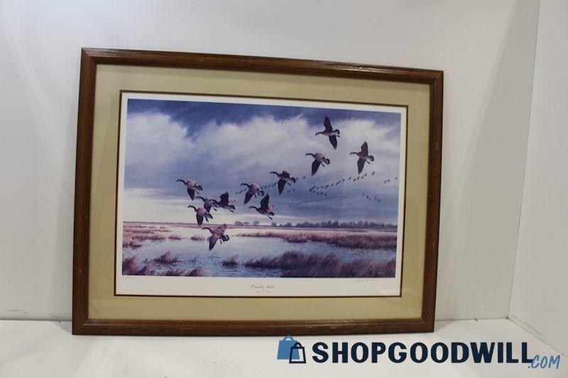 David A Maass Signed Framed 'Canada Salute' Goose Print 1109/1750 PICKUP ONLY