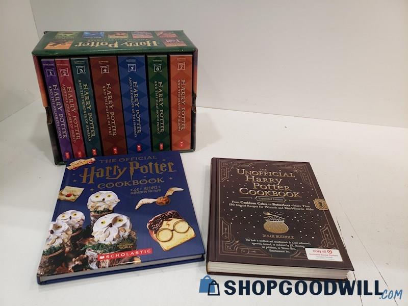 10pc Harry Potter Book Set Series Softcover & Cook Books, Fan Halloween Gift 