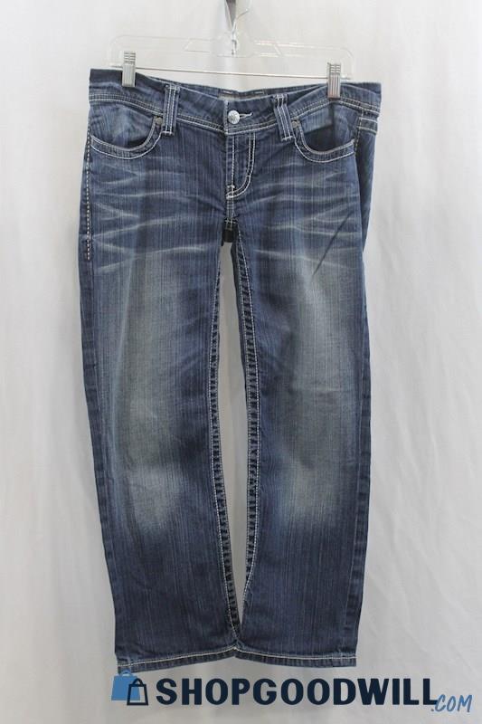 BKE Women's Blue Wash Capri Jean SZ 30