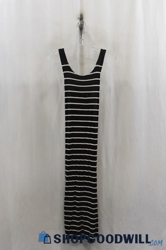 Athleta Womens Black/White Stripe Maxi Dress Sz S