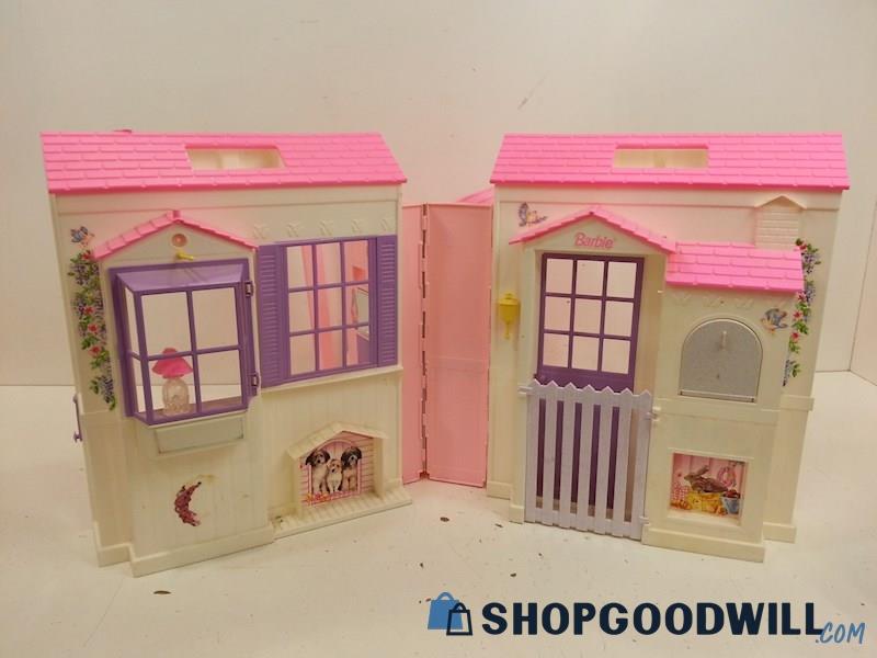 VTG Barbie Folding Pretty House 1996 Mattel Pink Doll House