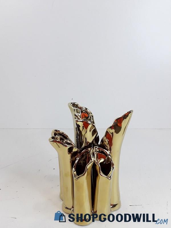 Z Gallerie Multi Hole Marlin Gold 8 Inch Vase 