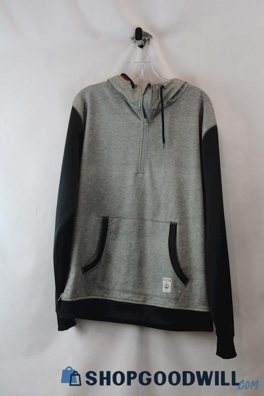 Burton Men's Gray Back Graphic 1/4 Zip Pullover Henley Hoodie sz M