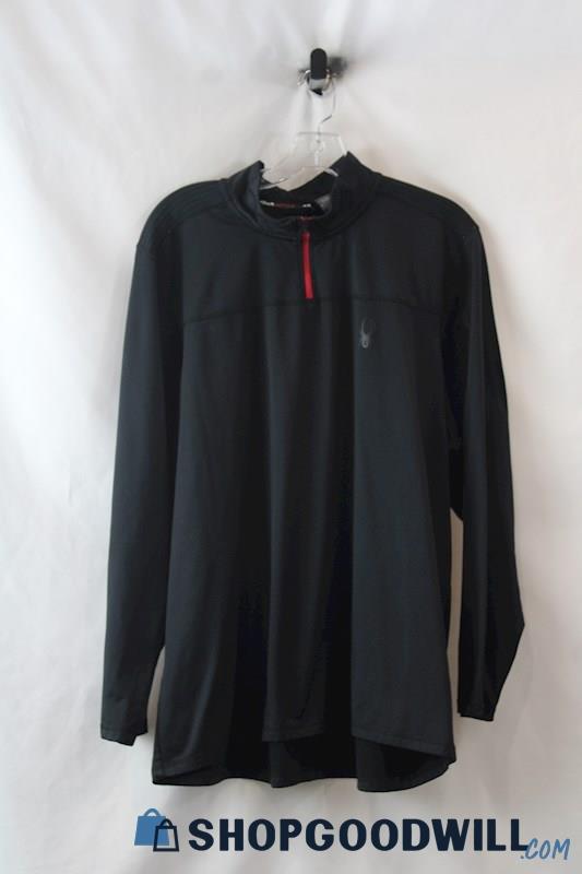 Spyder Men's Black 1/4 Zip Active Henley Sweater sz XL