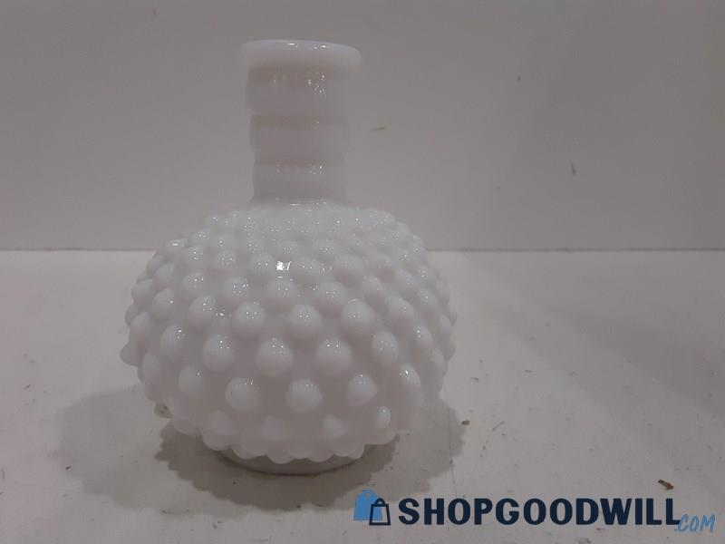 Hobnail Milk Glass Small Vase UNBRANDED